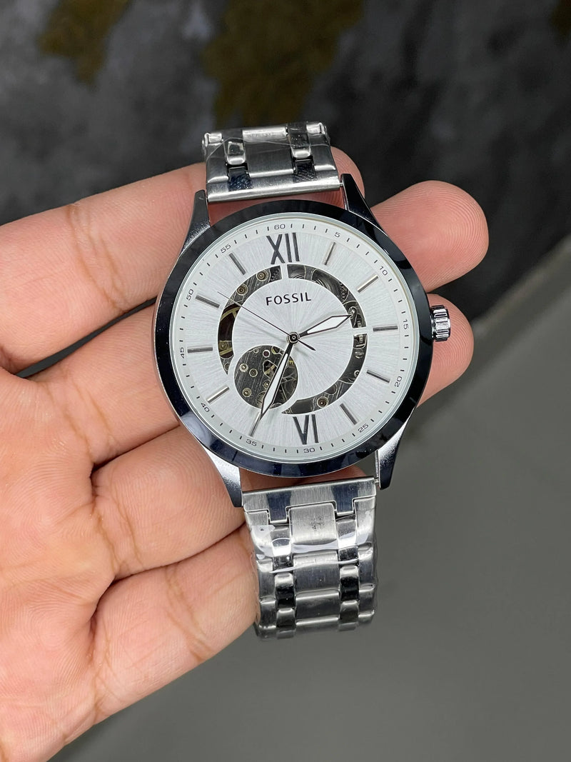 Analog Silver Fossil Watch For Men