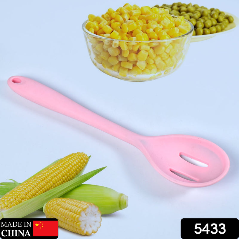 5433 Silicone Slotted Spoon, Silicone Spoons for Cooking, Serving, Draining, Stirring, Dishwasher Safe, Heat-Resistant, Non Stick (27cm)