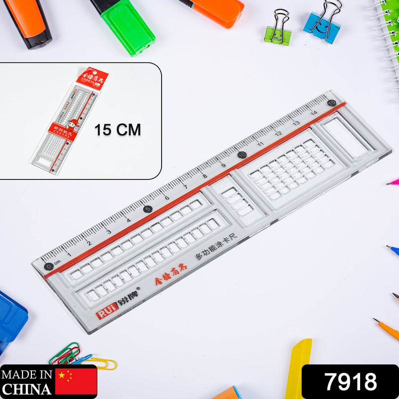 7918 Plastic Ruler Scale Durable & Sturdy Transparent Straight Measuring Tool 15cm Transparent Scale (Pack of 1)   -1