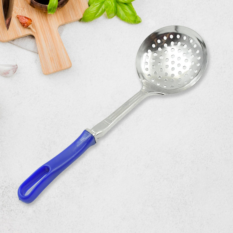 Colander Spoon, Non Slip Hand Polished Thickened Hot Pot Spoon for Kitchen for Restaurant, Stainless Steel Cooking Colander Skimmer Slotted Spoon Kitchen Strainer Ladle with Long Handle for Kitchen Cooking Baking (35 Cm & 34Cm)