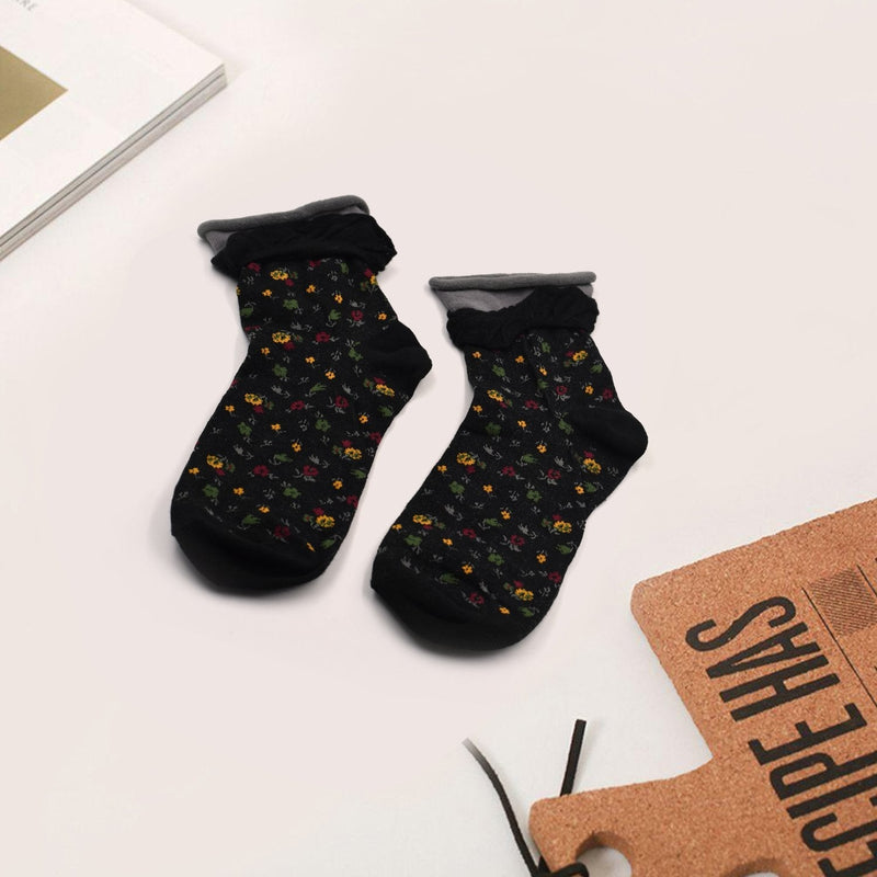 7344 Women's Crew Socks With fresh little flowers Printed ,high quality socks (Pack Of 20Pair) DeoDap