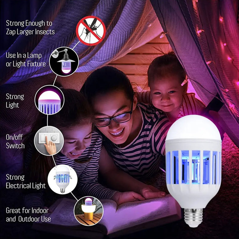 6898 12W Mosquito Killer Lamp E27 Summer Moths Flying Insects Led Zapper Mosquito Killer Lamp Light Bulb Household: 12W