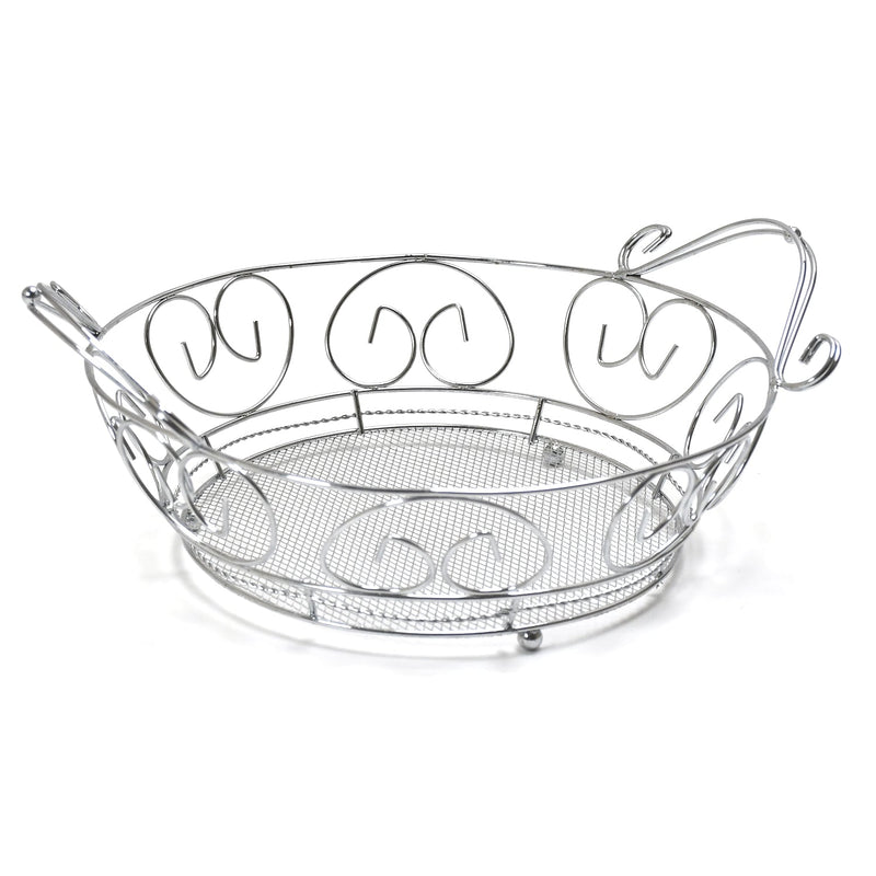 5267 Multipurpose  round shape Stainless Steel Modern Folding Fruit and Vegetable Basket (Silver, 8 Shapes) DeoDap