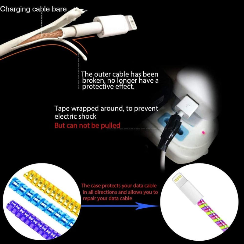 6011 Metallic Finish Cable Spiral Protector/Wire Repair/Pet Cord Protector/Headphone Saver, Cable Wrap/Cover for Mac Charging Cable DeoDap