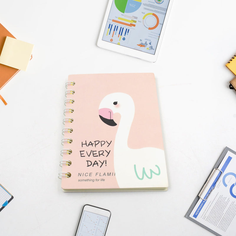 7988 Cute Flamingo Journal Diary, Notebook for Women Men Memo Notepad Sketchbook with Durable Hardcover & 50 Pages Writing Journal for Journaling Notes Study School Work Boys Grils, Stationery (143x105MM)