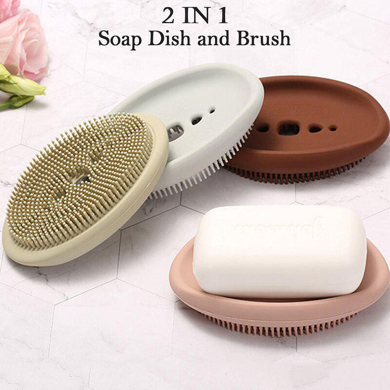 6137 2 in 1 Silicone Cleaning Brush used in all kinds of bathroom purposes for cleaning and washing floors, corners, surfaces and many more things. DeoDap