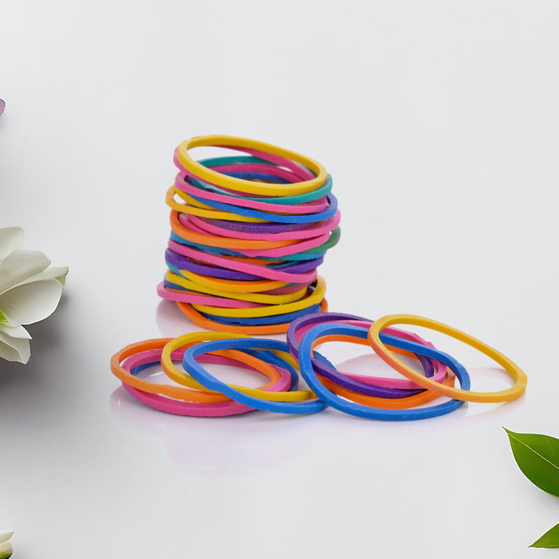 RUBBER BAND FOR OFFICE/HOME AND KITCHEN ACCESSORIES ITEM PRODUCTS, ELASTIC RUBBER BANDS, FLEXIBLE REUSABLE NYLON ELASTIC UNBREAKABLE, FOR STATIONERY, SCHOOL MULTICOLOR