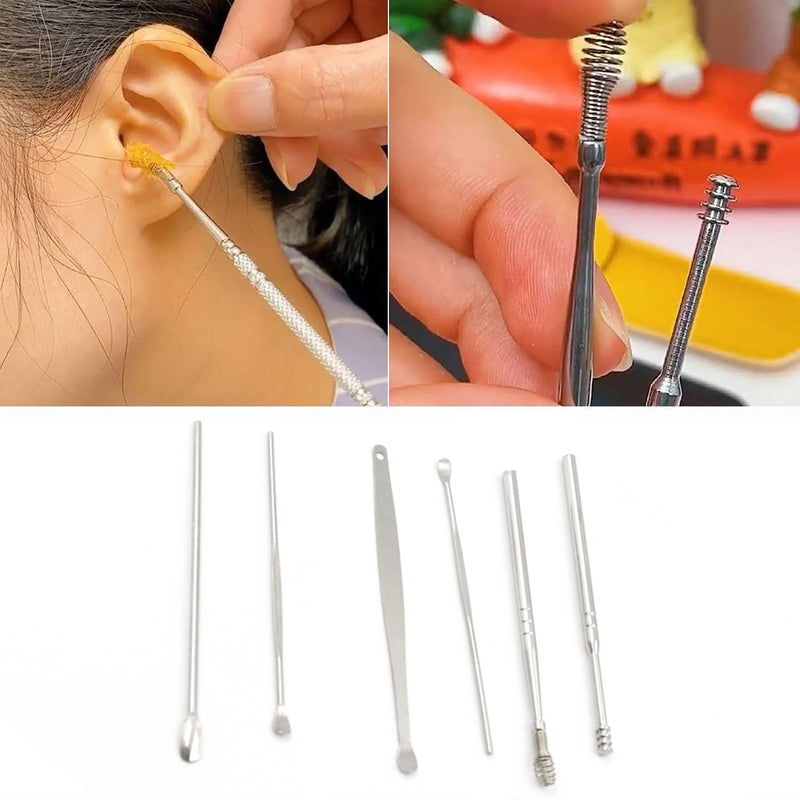 12528 6Pcs Earwax Removal Kit With Plastic Box | Ear Cleansing Tool Set | Ear Curette Ear Wax Remover Tool (6 Pc)