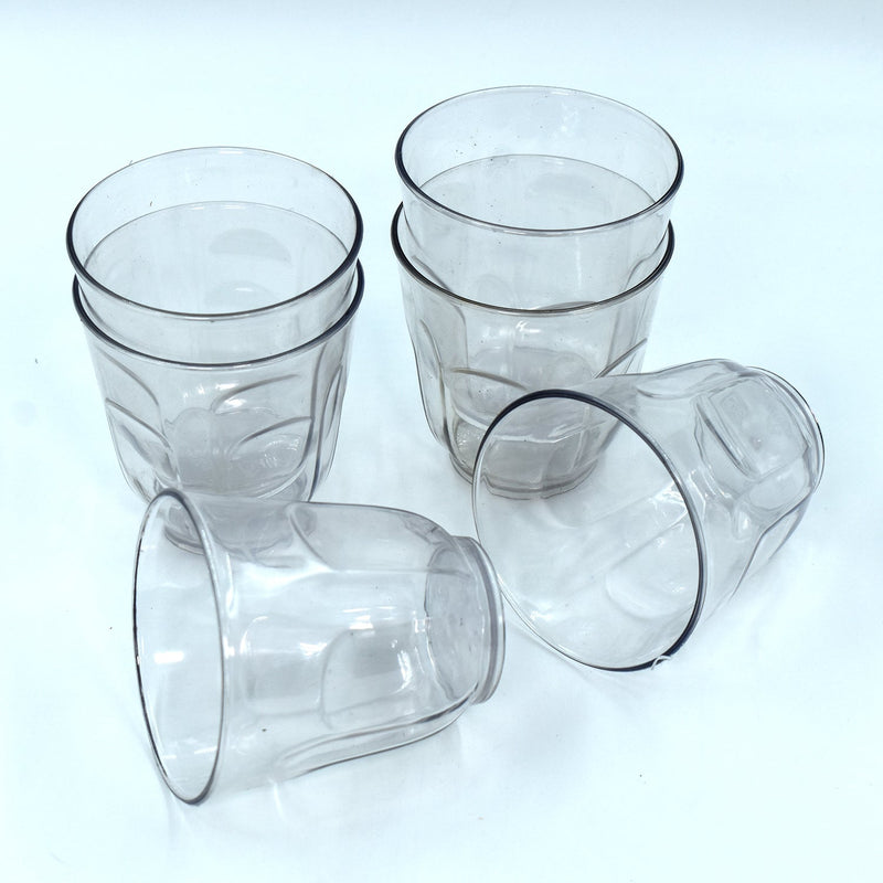 8125 Ganesh Lily glass Break Resistant plastic set of 6Pcs (300 Ml) DeoDap