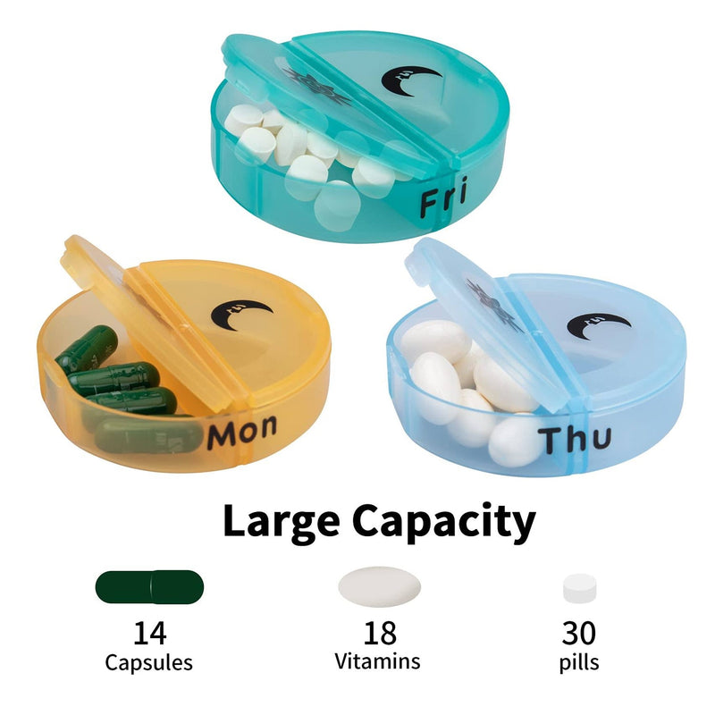 6989 Weekly Pill Organizer 2 Times a Day Travel 7 Day Pill Box Twice a Day Daily Medicine Pill Case with Large Compartments