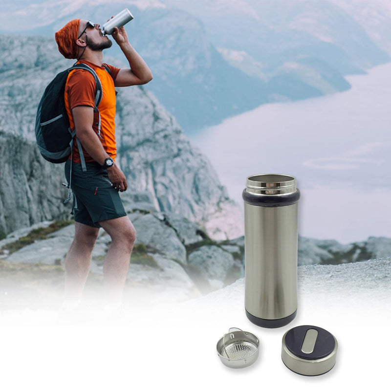 8376 Stainless Steel Water Bottle, Fridge Water Bottle, Stainless Steel Vacuum Cup, Leak Proof, Rust Proof, Cold & Hot Thermos steel Bottle| Leak Proof | Office Bottle | Gym | Home | Kitchen | Hiking | Trekking | Travel Bottle (450 ML)