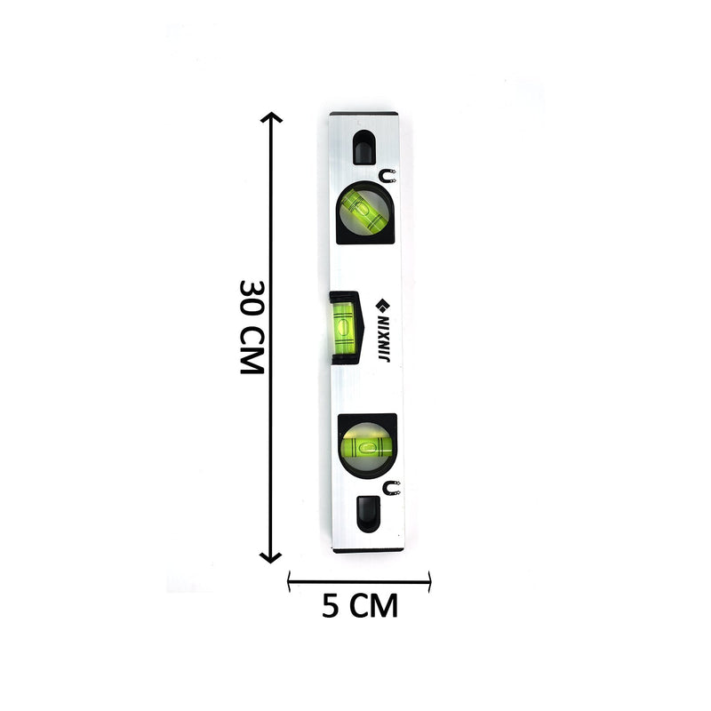 1645A 30 cm Aluminum Alloy Magnetic Torpedo Level Metric Rulers DeoDap