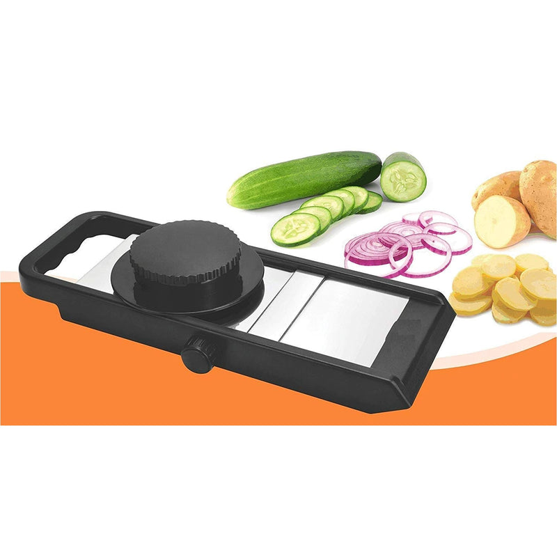 8120 Ganesh Adjustable Plastic Slicer, 1-Piece, Black/Silver DeoDap