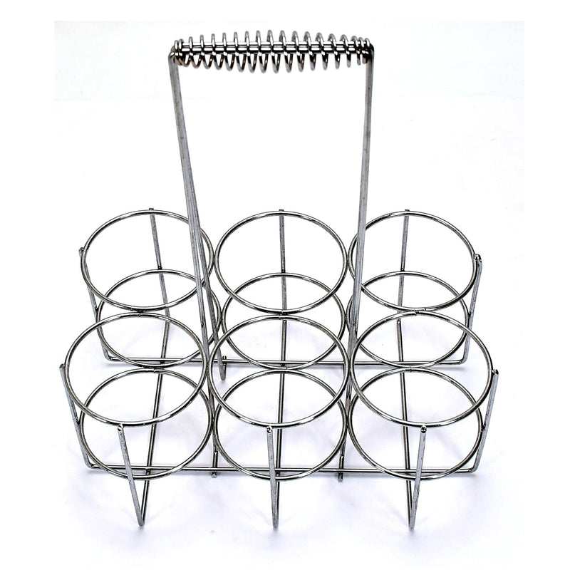 5169 Steel Bottle Holding Container Carrier Rack 33cm  For Traveling Use DeoDap