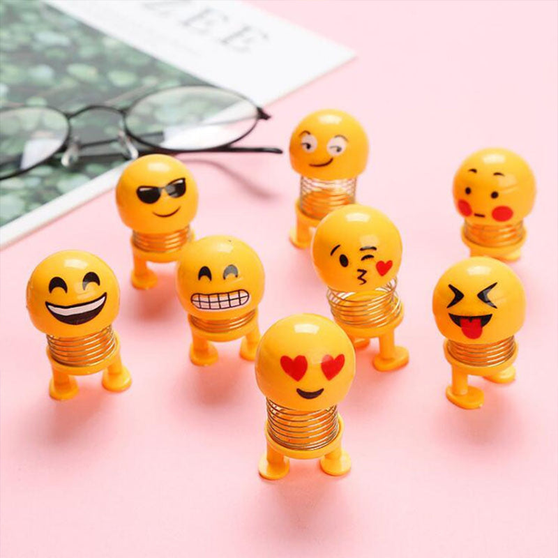 4714  Emoji Shake Car Dashboard Doll Dance for Car interior Decoration With LED Light DeoDap