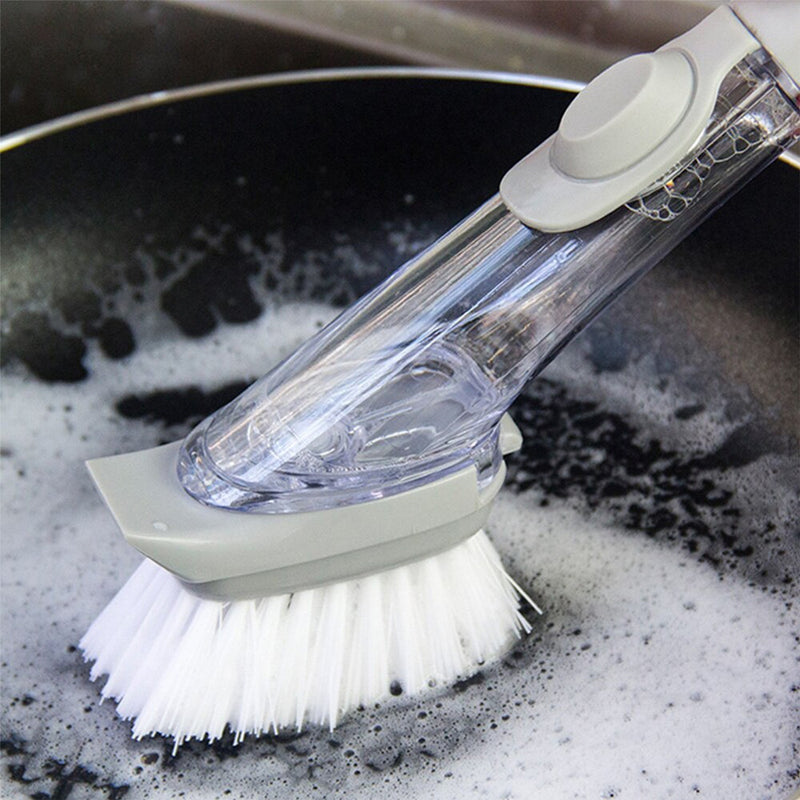 1271A 2-in-1 Dishwashing Brush, Long Handle Wash Pot Brush Washing Dish DeoDap