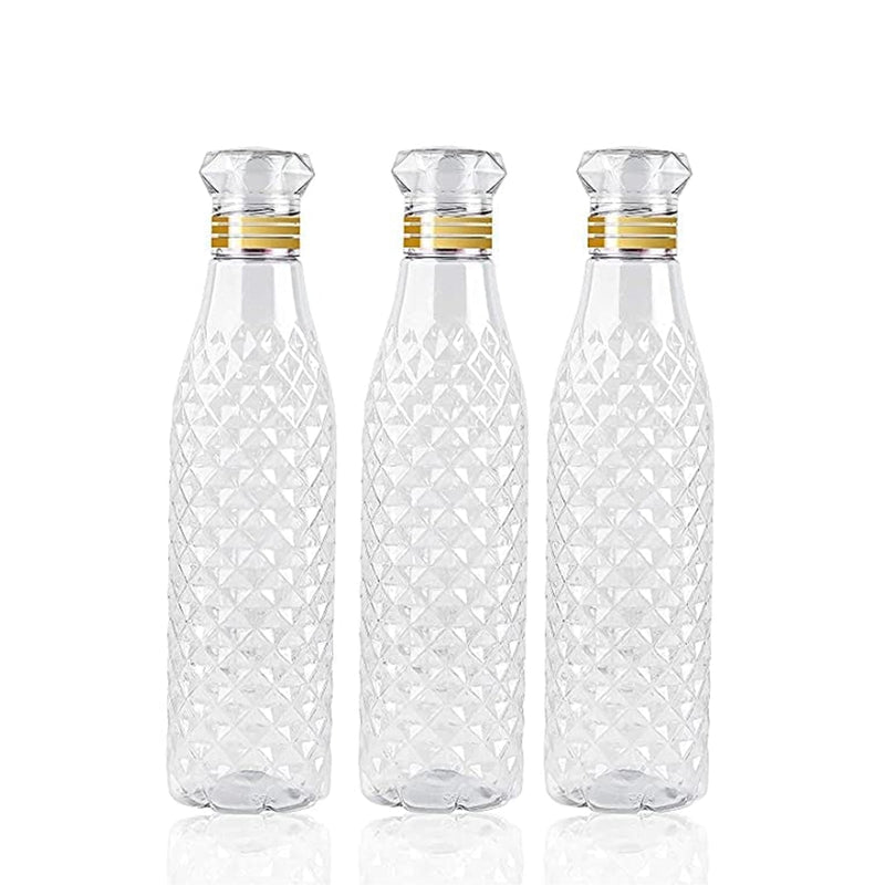 7116 Water Bottle With Diamond Cut Used By Kids, Children's  ( 3 pcs ) DeoDap