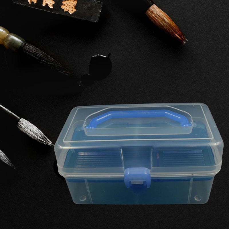 4150 Plastic Art Storage Box Painting Supplies Multipurpose Case Meidum Size with Handle for Artists Students Medine Tools Cosmetics Fishing Supplies, for Artists Students