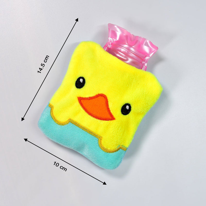 6524 Yellow Duck design small Hot Water Bag with Cover for Pain Relief, Neck, Shoulder Pain and Hand, Feet Warmer, Menstrual Cramps.