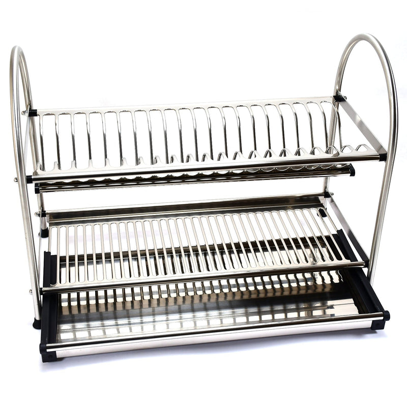 7672 Dish Rack Stainless Steel Rack 2layer Rack For Home & Kitchen Use DeoDap