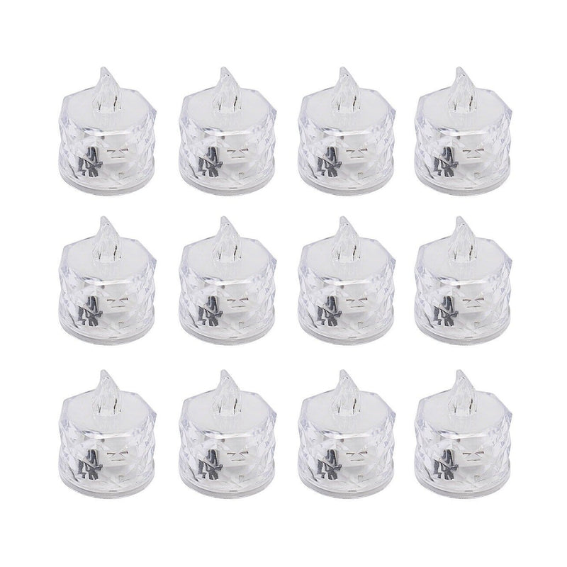 12 Pcs Flameless and Smokeless Decorative Acrylic Candles Transparent Led Tea Light Candle for Gifting, House, Diwali, Christmas, Festival, Events Decor Candles