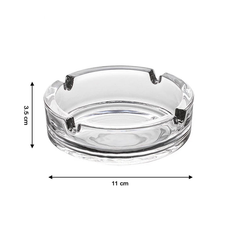 4061 Glass Classic Crystal Quality Cigar Cigarette Ashtray Round Tabletop for Home Office Indoor Outdoor Home Decor DeoDap