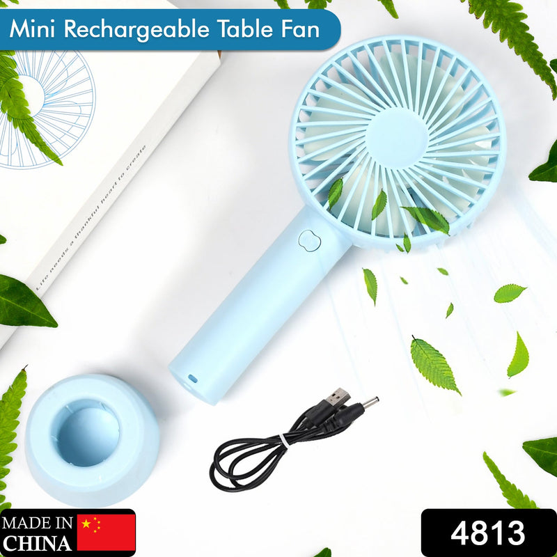 4813 PORTABLE CLASSIC HAND FAN TABLE FAN 3 STEP SPEED SETTING FAN PERSONAL DESK FAN SUITABLE FOR OFFICE , SCHOOL & HOME USE (battery not included)