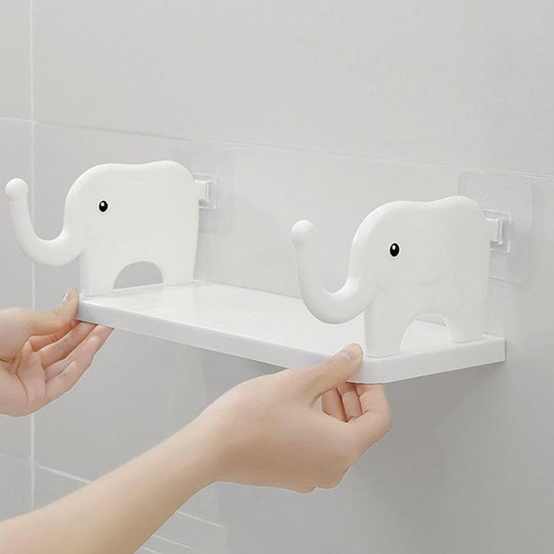 9272 MULTIFUNCTIONAL  ELEPHANT SHAPED STORAGE SHELF, NO PUNCHING WALL MOUNTED MINI STORAGE RACK, CREATIVE CUTE ELEPHANT SHELF ORGANIZER FOR KITCHEN BATHROOM BEDROOM STUDY