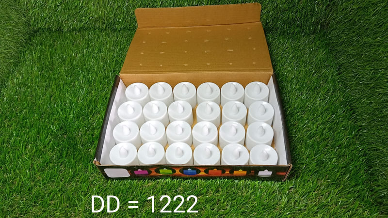 1222  Festival Decorative - LED Tealight Candles (White, 24 Pcs)