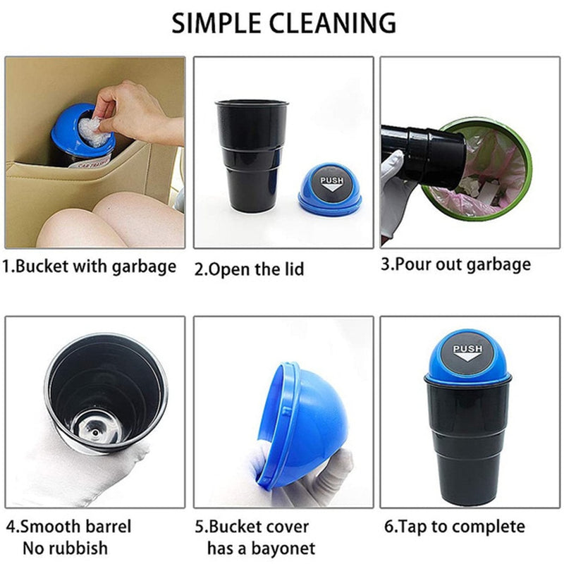 1738 Mini Car Trash Bin Can Holder Dustbin DeoDap