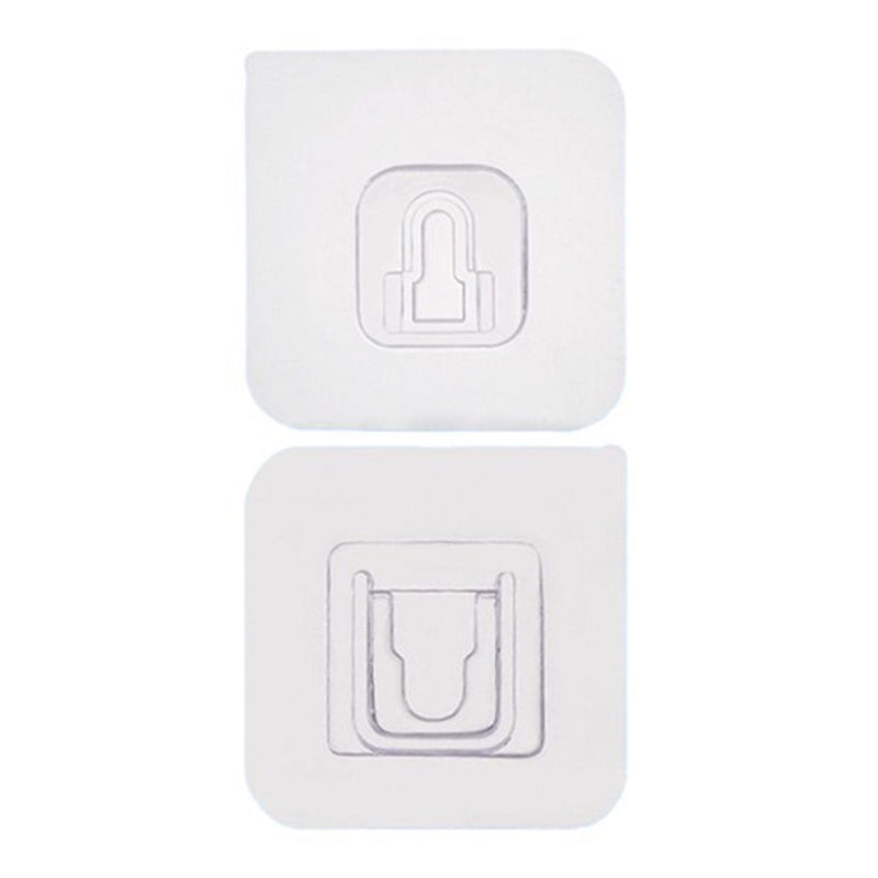 1746 ADHESIVE PLASTIC WALL HOOKS HEAVY DUTY HOOKS ( 1 Pair ) DeoDap