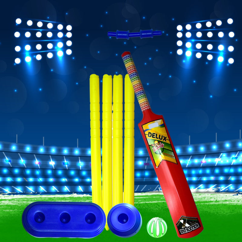 8014 Plastic Cricket Set with Stump,Ball and Bat Kit DeoDap