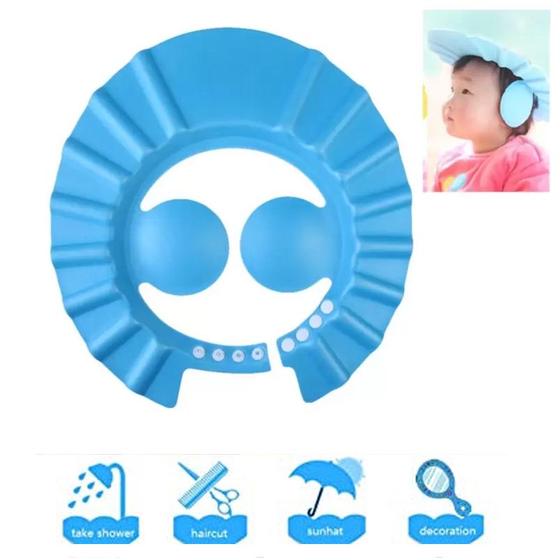 0378 Adjustable Safe Soft Baby Shower cap holeseller