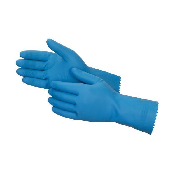 0656 - Cut Glove Reusable Rubber Hand Gloves (Blue) - 1 pc DeoDap