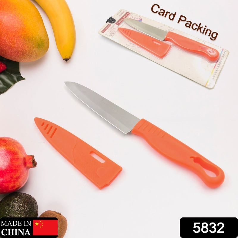 5832 Stainless Steel Knife For Kitchen Use, Knife Set, Knife & Non-Slip Handle With Blade Cover Knife, Fruit, Vegetable,Knife Set (1 Pc)