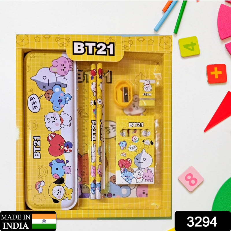 3294 Stationery Kit for Kids - Stationery Set, Includes Metal Pencil Box, Sharpener, Pencil and Eraser Set, School Supply Set, Birthday Return Gift for Kids, Boys, Girls (12 pc Set)