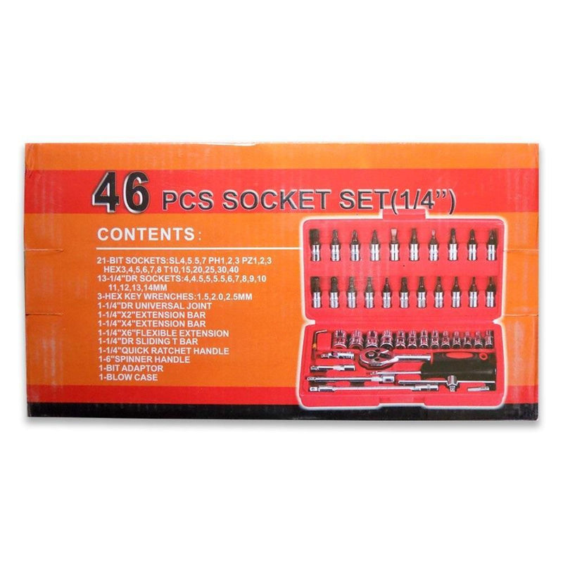 0422 Socket 1/4 Inch Combination Repair Tool Kit (Red, 46 pcs) DeoDap