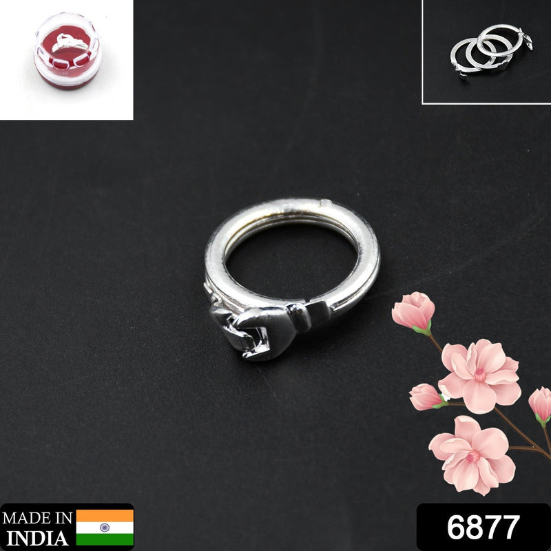 6877  Three Interlocking Rings, Rings for Women and Girls Silver Ring | Valentine Ring, Rings Silver Toned Finger Ring for Women | Birthday Gift For girls and women Anniversary Gift for Wife, Friendship Ring.