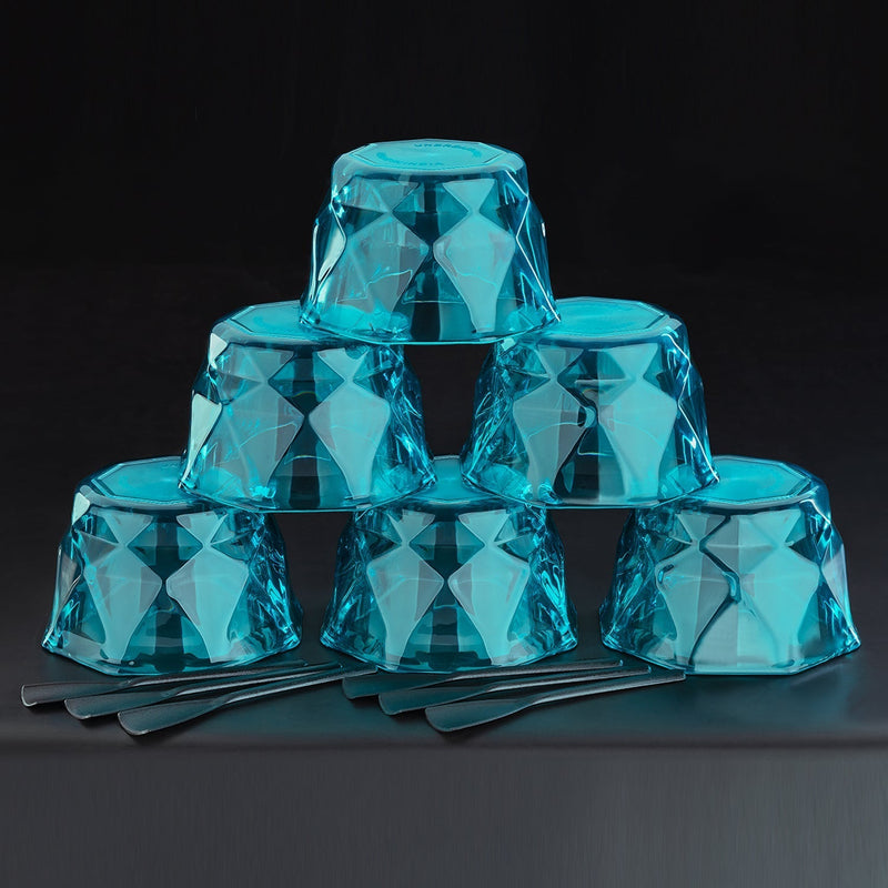 2764 6pc Diamond shape ice cream bowl set DeoDap