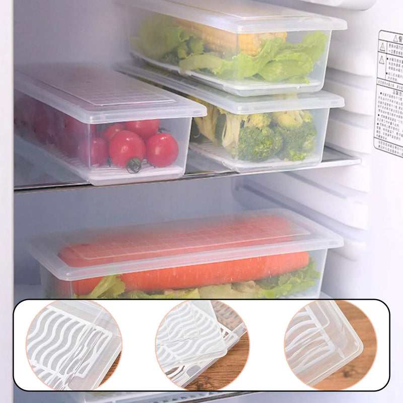 2628 Food Storage Container with Removable Drain Plate and Lid 1500 ml (Pack of 2Pc) DeoDap