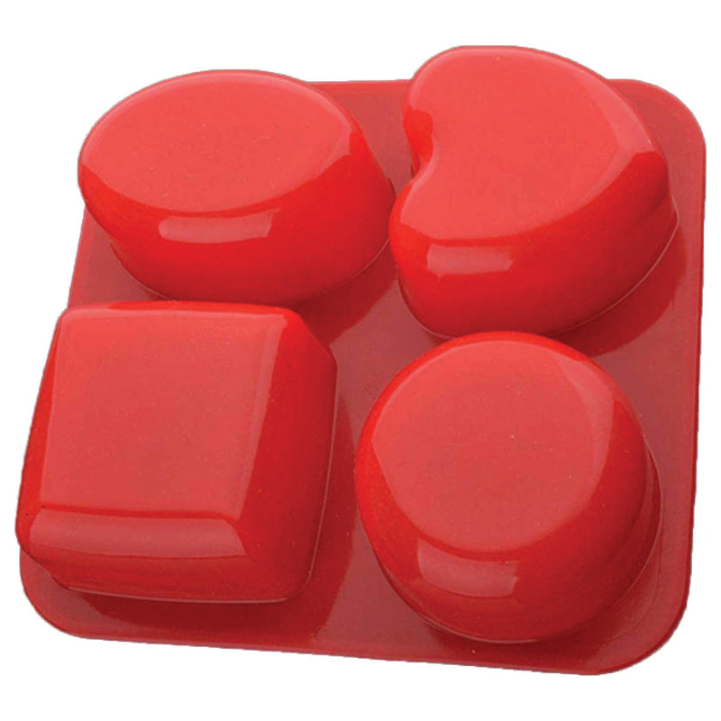 0773 Silicone Circle, Square, Oval and Heart Shape Soap And Mini Cake Making Mould DeoDap