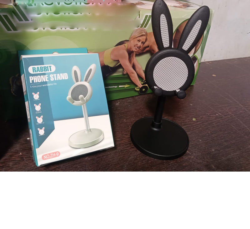 7774 Cute Bunny Phone Stand, Angle Height Adjustable Phone Stand for Desk, Kawaii Phone Holder Desk Accessories, Easter Bunny Gifts Favor for Girl & Boys Accessories for Phone, Tablet, Easter Gifts Favors