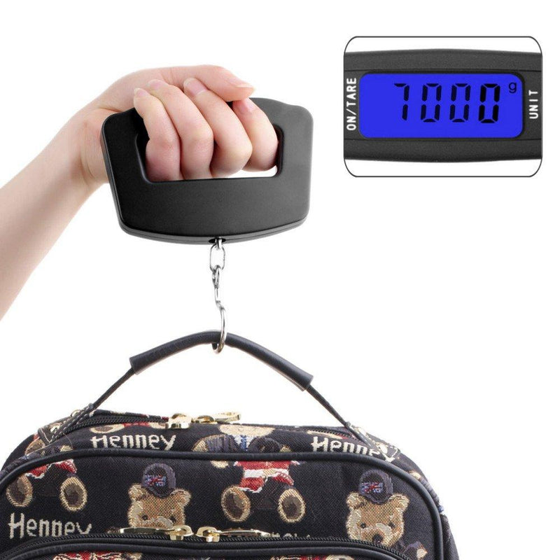 548 Black Digital Portable Luggage Scale with LCD Backlight (50 kg) DeoDap