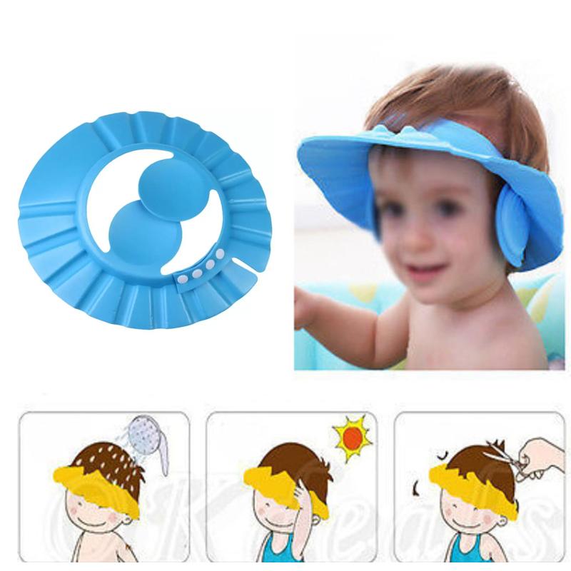 0378 Adjustable Safe Soft Baby Shower cap holeseller