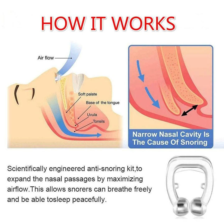 338 Snore Free Nose Clip (Anti Snoring Device) - 1pc holeseller