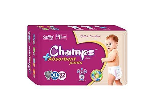 956 Premium Champs High Absorbent Pant Style Diaper Extra Large(XL) Size, 32 Pieces (956_XLar_32) Champs