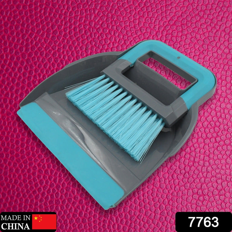 7763  Plastic Cleaning Broom Brush and Dustpan Set Desktop Broom Sweep Cleaning Brush Dust Pan Car Keyboard Cleaning Household Dust Pan (1 Set)