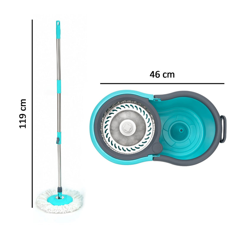 4942 Quick Spin Mop With Steel Spin, Bucket Floor Cleaning, Easy Wheels & Big Bucket, Floor Cleaning Mop with Bucket DeoDap