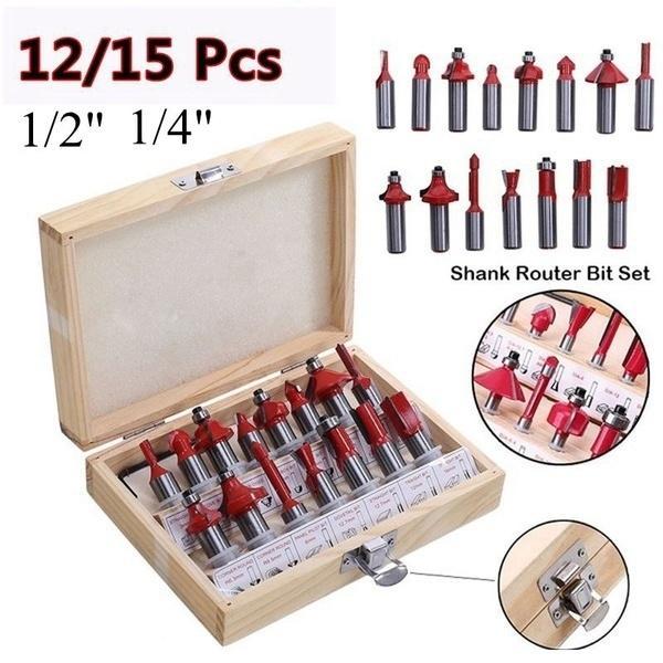 0406 -12 / 15pcs Milling Cutter Router Bit Set