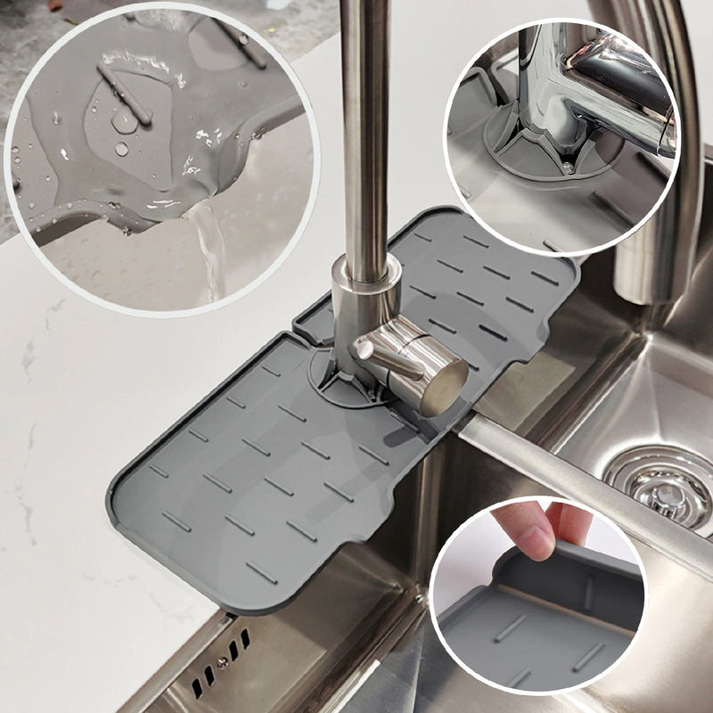 4914 Silicone Sink Faucet Pad, Drip Protector Splash Countertop, Rubber Drying Mat, Sink Splash Guard for Kitchen Bathroom Bar. DeoDap